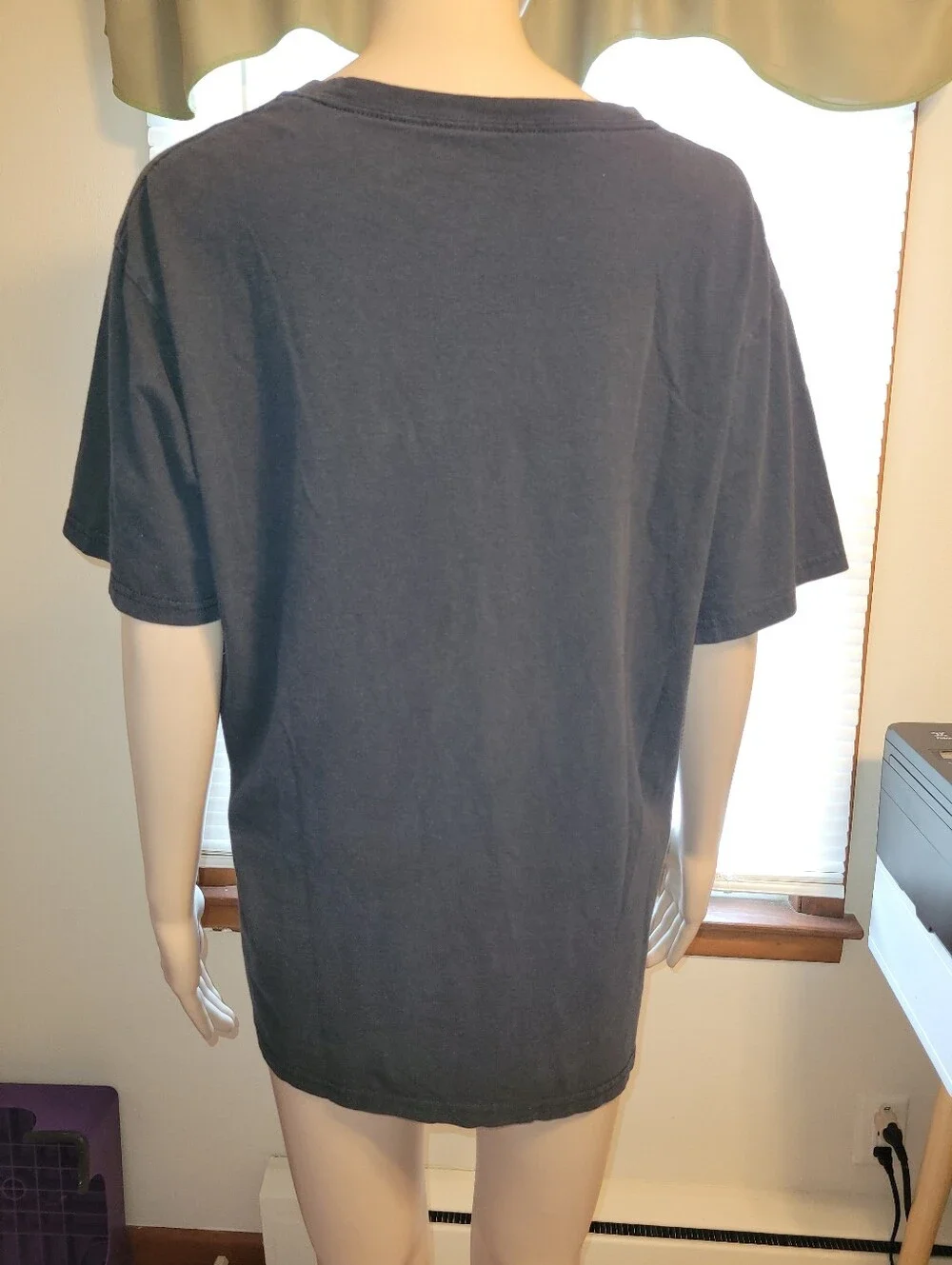 adidas Black Tee with White Striped Logo